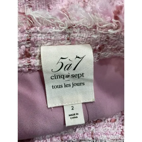 Cinq A Sept Tweed Pink Quartz Multi Coronado Shorts Size 2